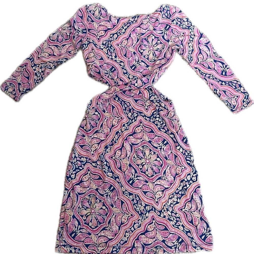 Lilly Pulitzer Pippa cutout dress, XS. Boho/hippie/1960s style. Pink and blue - Picture 3 of 8